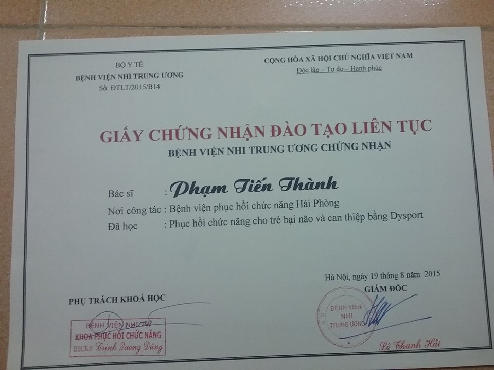 Chương trình đào tạo, ứng dụng Botulinum Toxin Týp A trong điều trị co cứng cơ